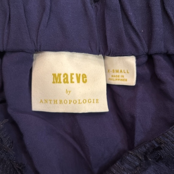 Anthropologie Maeve Navy Blue Miranda Textured Midi Skirt X-Small - Picture 10 of 10